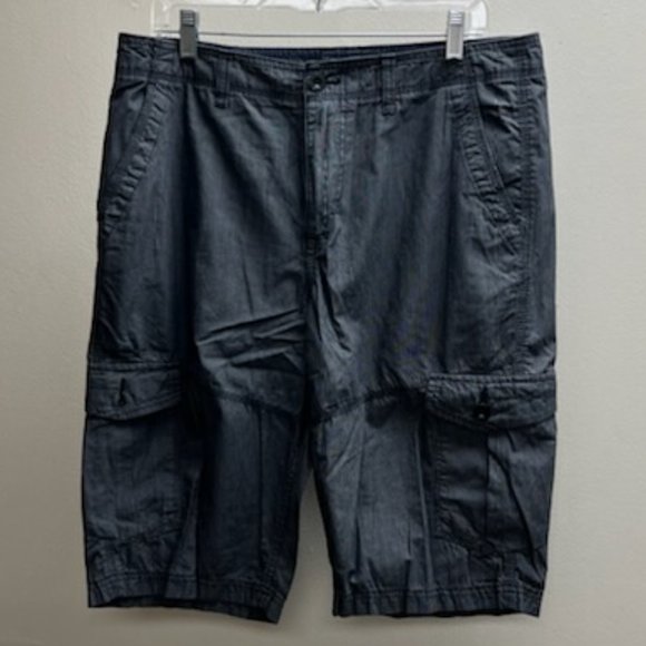 Helix Men's Cargo Shorts Dark Grey with white pin stripes - Picture 1 of 8